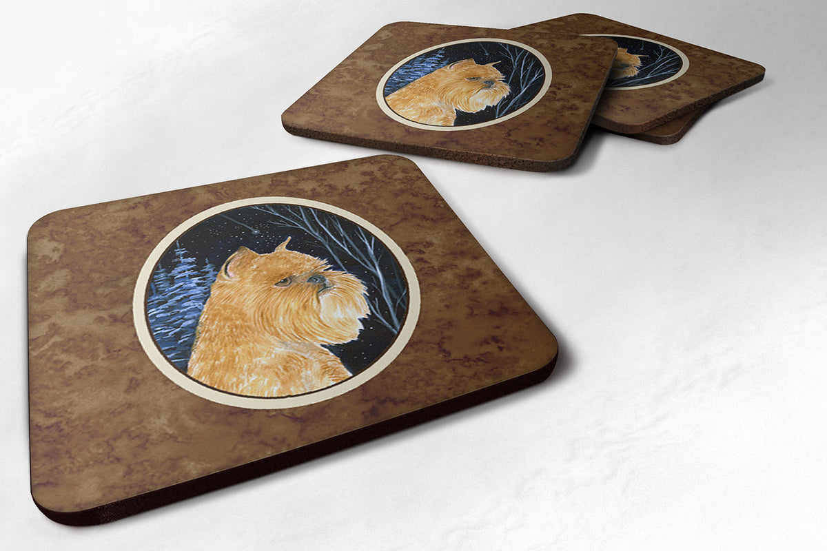 Starry Night Brussels Griffon Foam Coasters Set of 4 - the-store.com