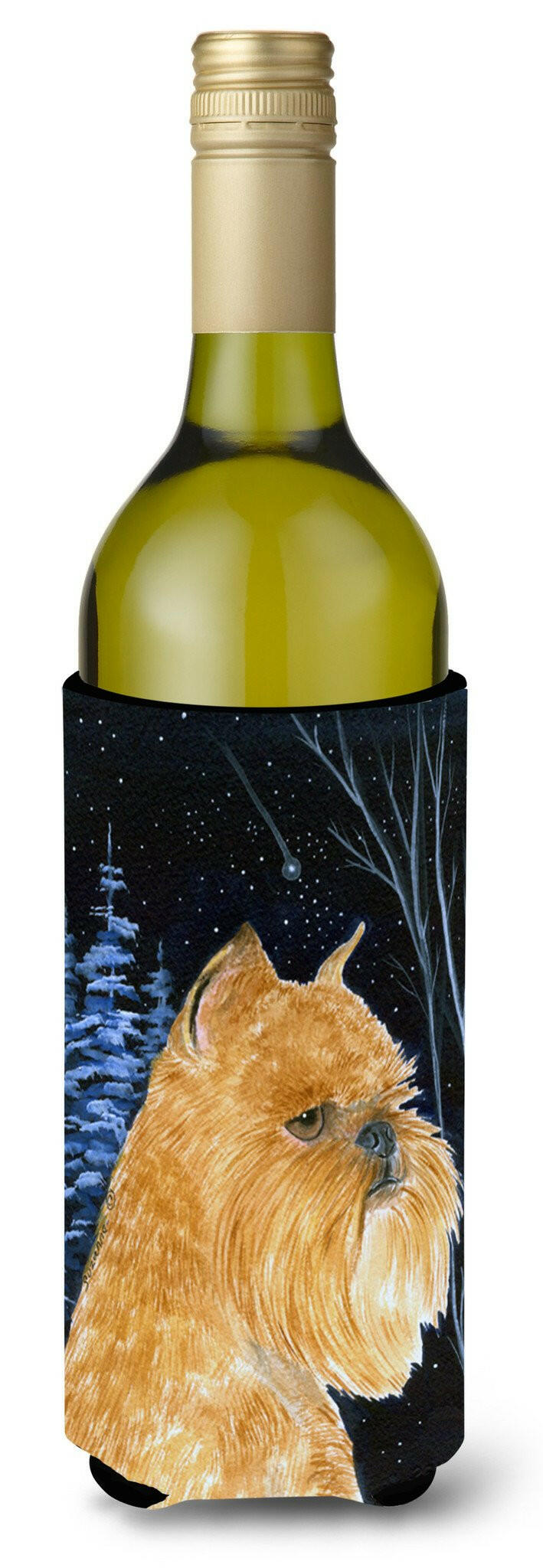 Starry Night Brussels Griffon Wine Bottle Beverage Insulator Beverage Insulator Hugger by Caroline's Treasures