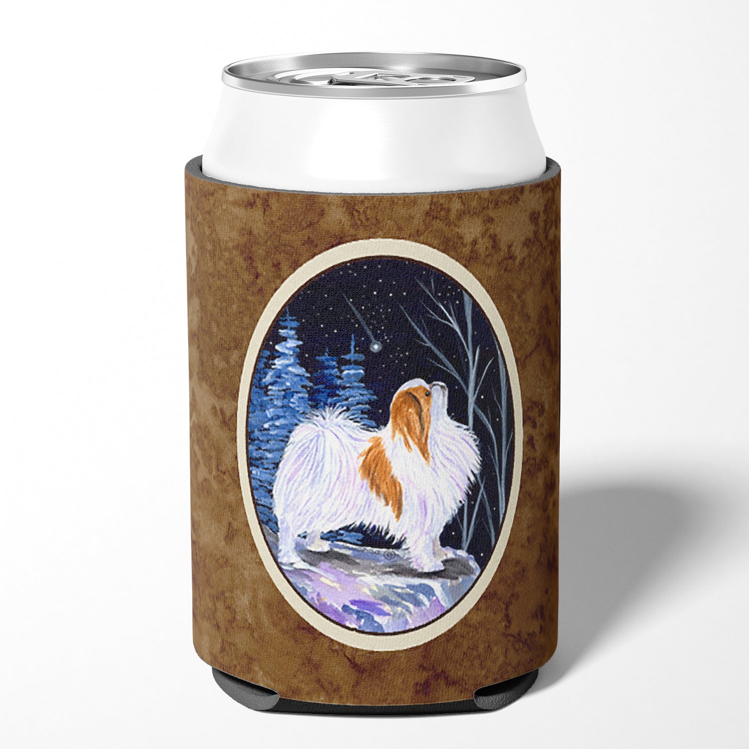 Starry Night Japanese Chin Can or Bottle Beverage Insulator Hugger.