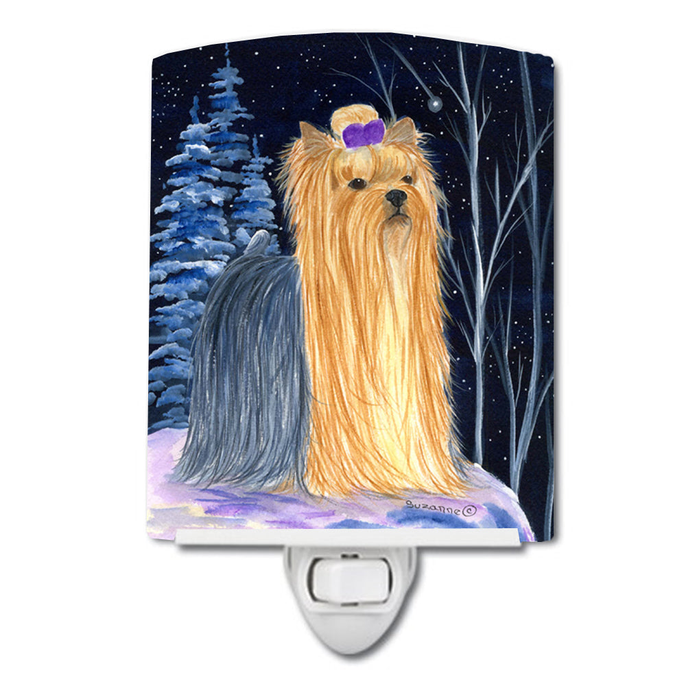 Starry Night Yorkie Ceramic Night Light SS8365CNL - the-store.com