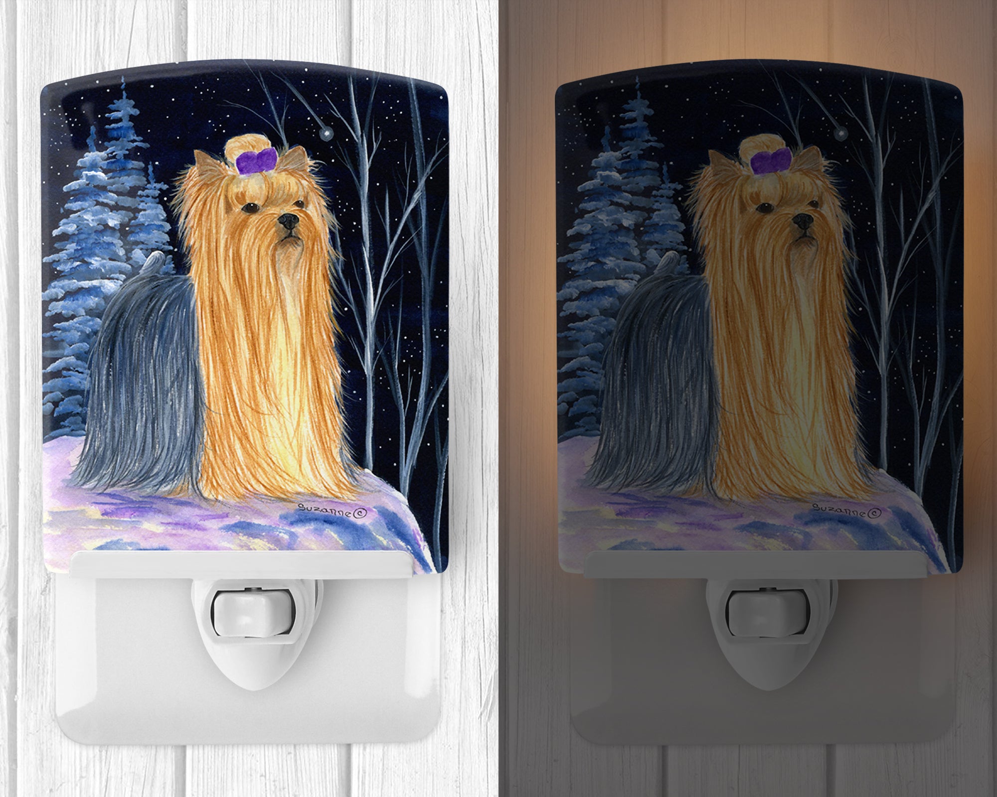 Starry Night Yorkie Ceramic Night Light SS8365CNL - the-store.com