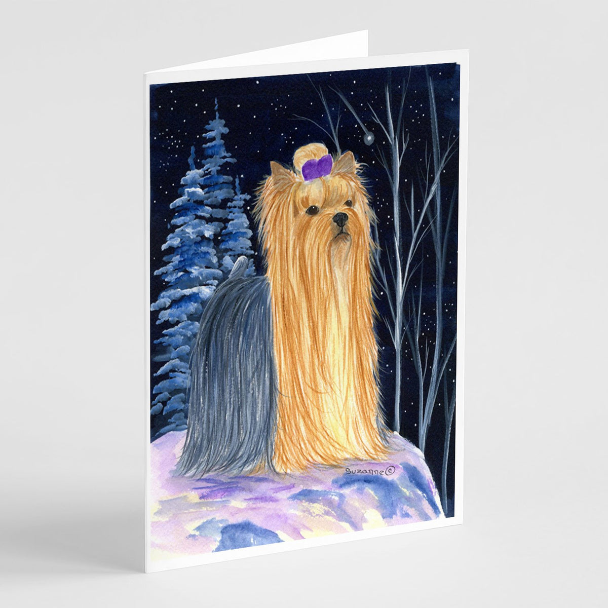 Buy this Starry Night Yorkie Greeting Cards and Envelopes Pack of 8