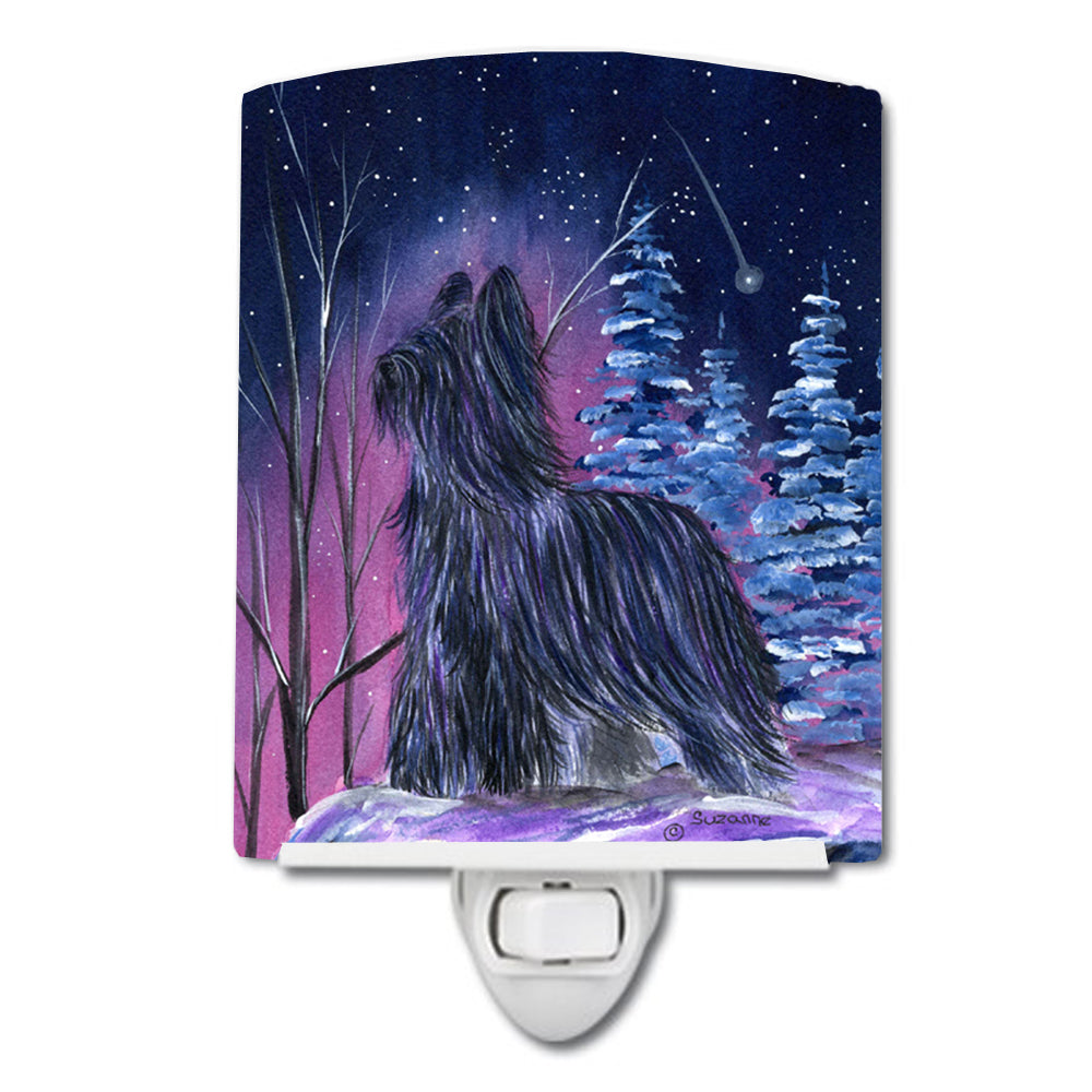 Starry Night Briard Ceramic Night Light SS8366CNL - the-store.com