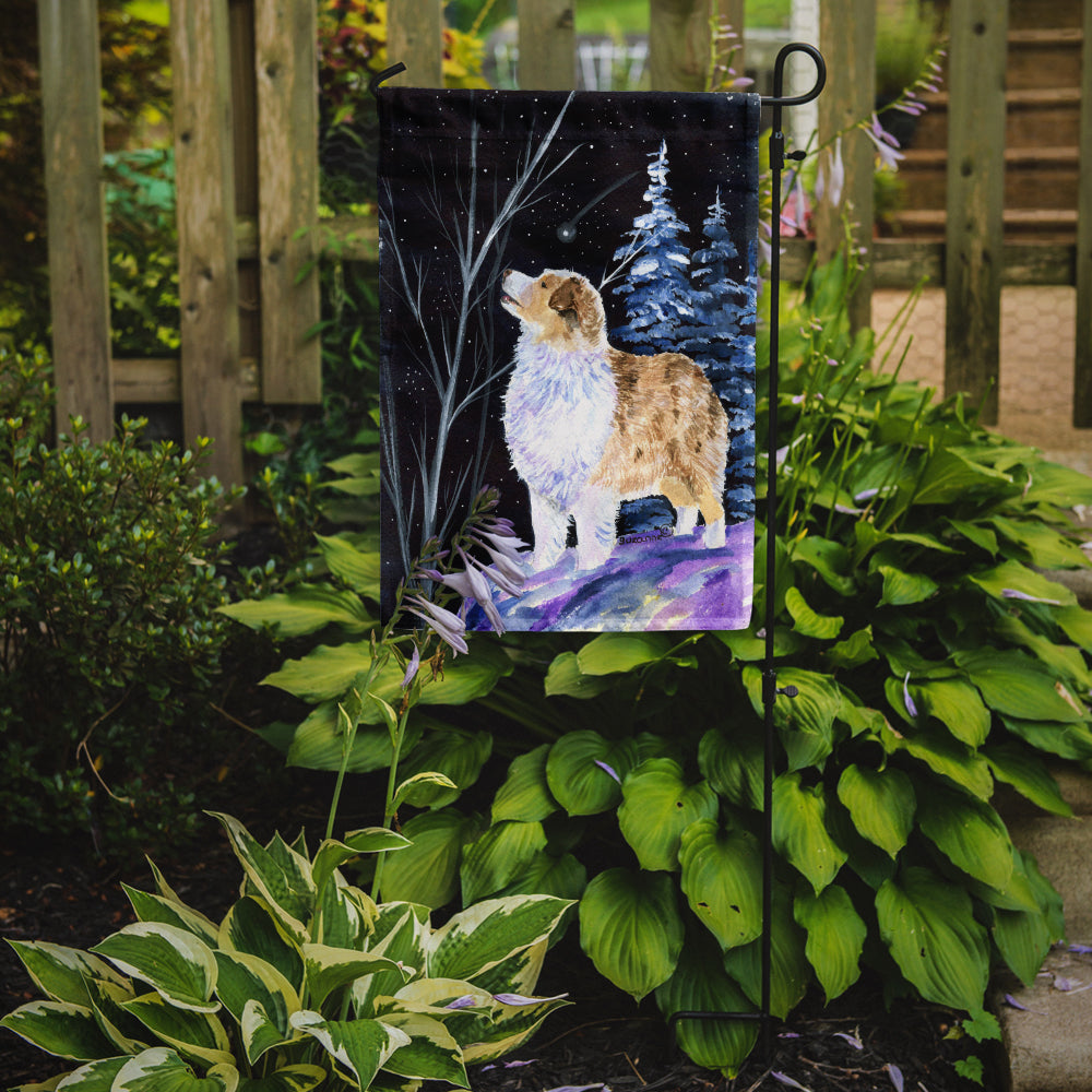 Starry Night Australian Shepherd Flag Garden Size.