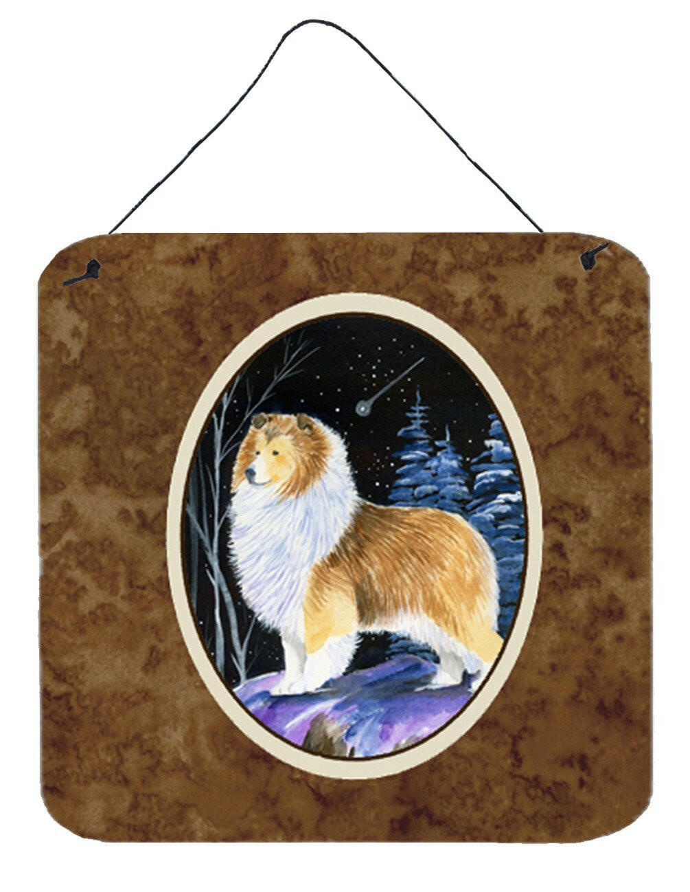 Starry Night Sheltie Aluminium Metal Wall or Door Hanging Prints by Caroline's Treasures