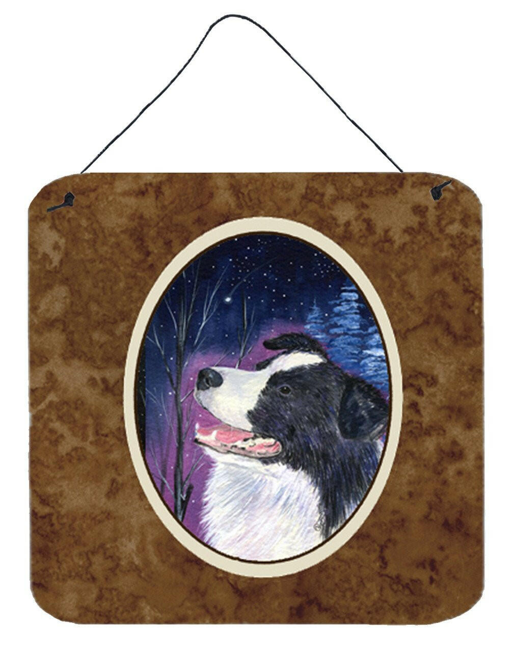 Starry Night Border Collie Aluminium Metal Wall or Door Hanging Prints by Caroline's Treasures