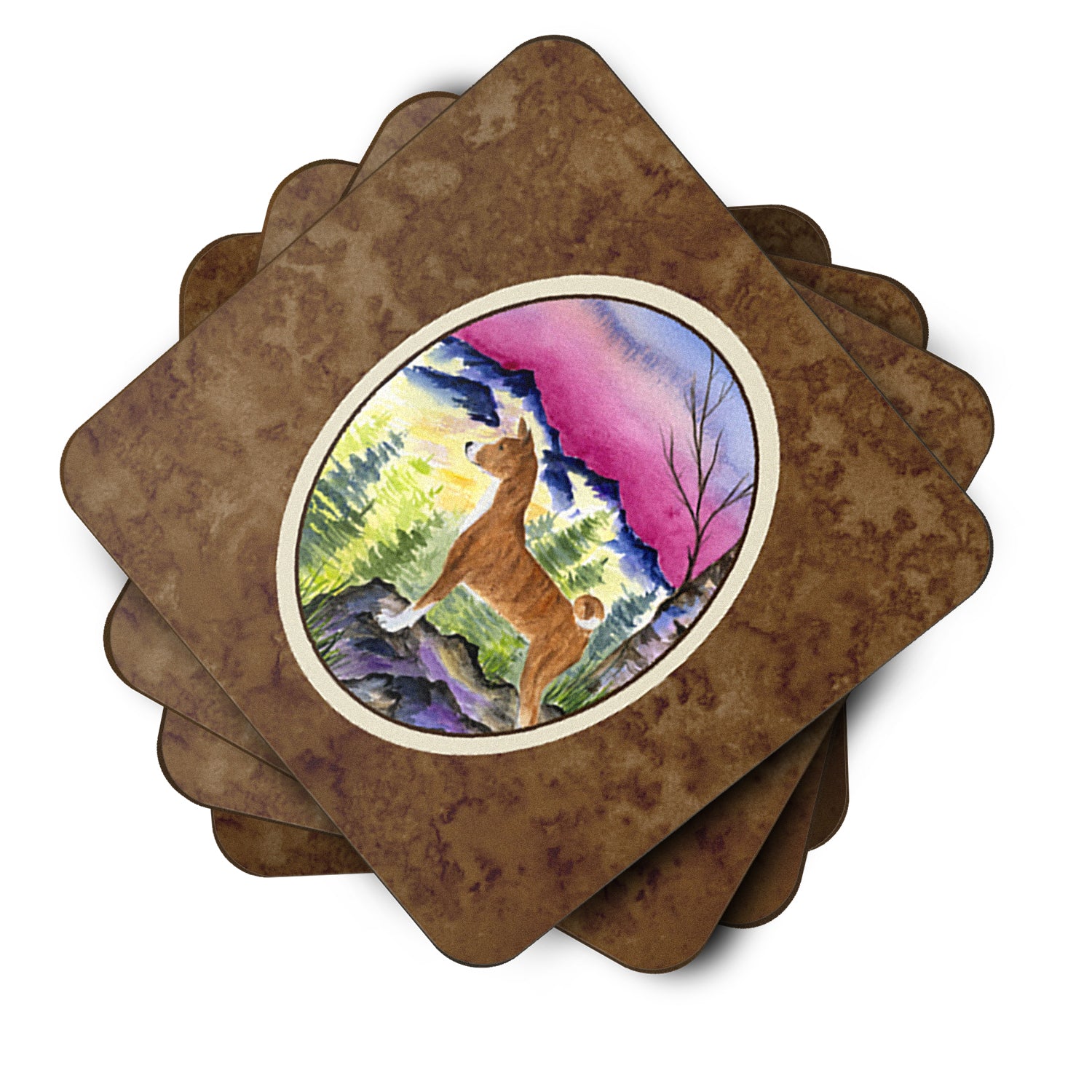 Set of 4 Basenji Foam Coasters - the-store.com