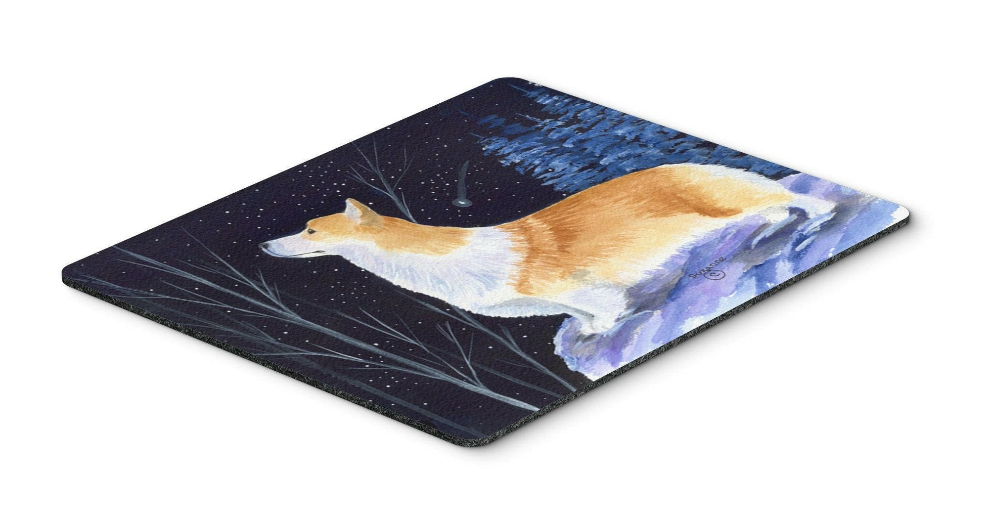 Starry Night Corgi Mouse Pad / Hot Pad / Trivet by Caroline's Treasures