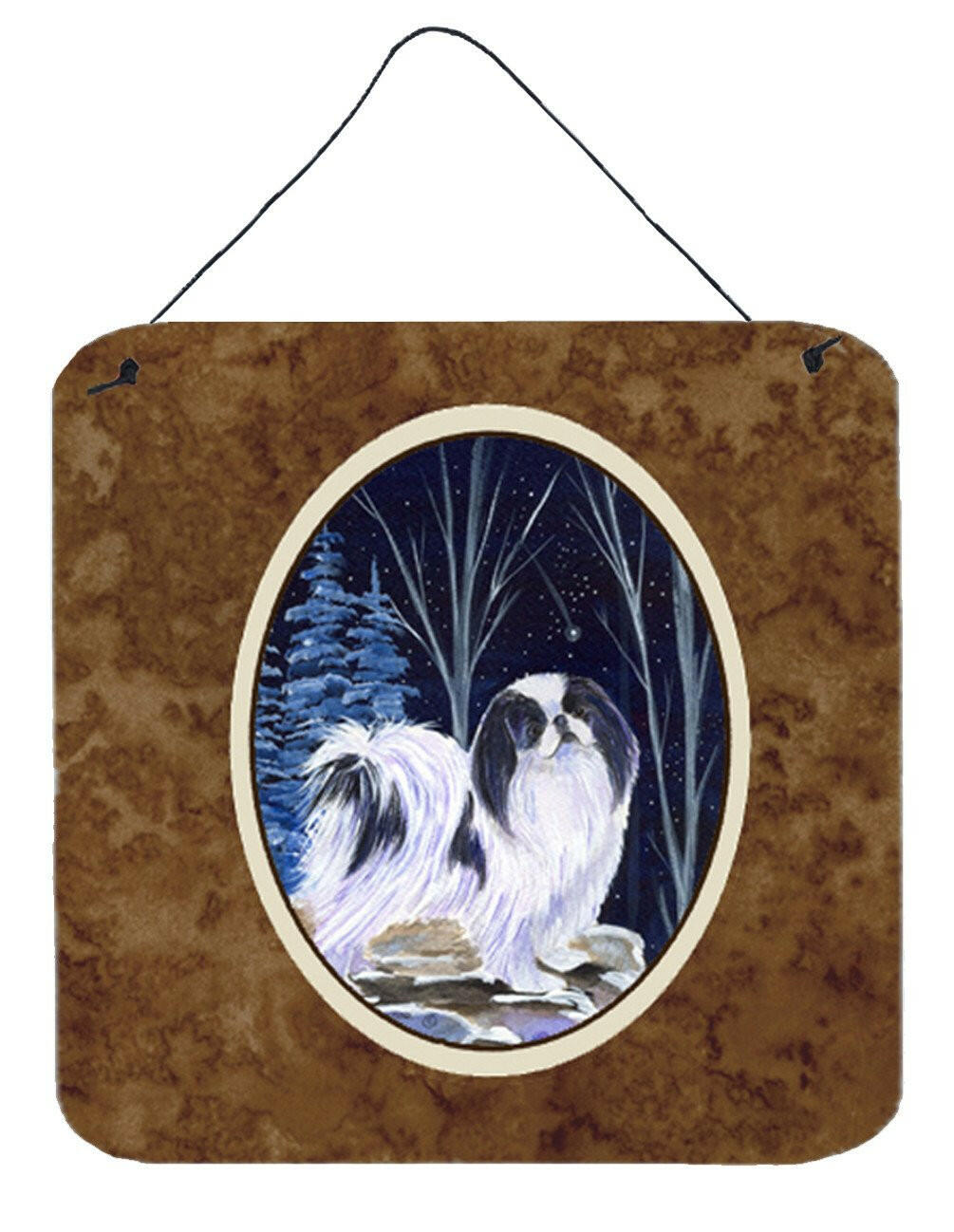 Starry Night Japanese Chin Aluminium Metal Wall or Door Hanging Prints by Caroline's Treasures