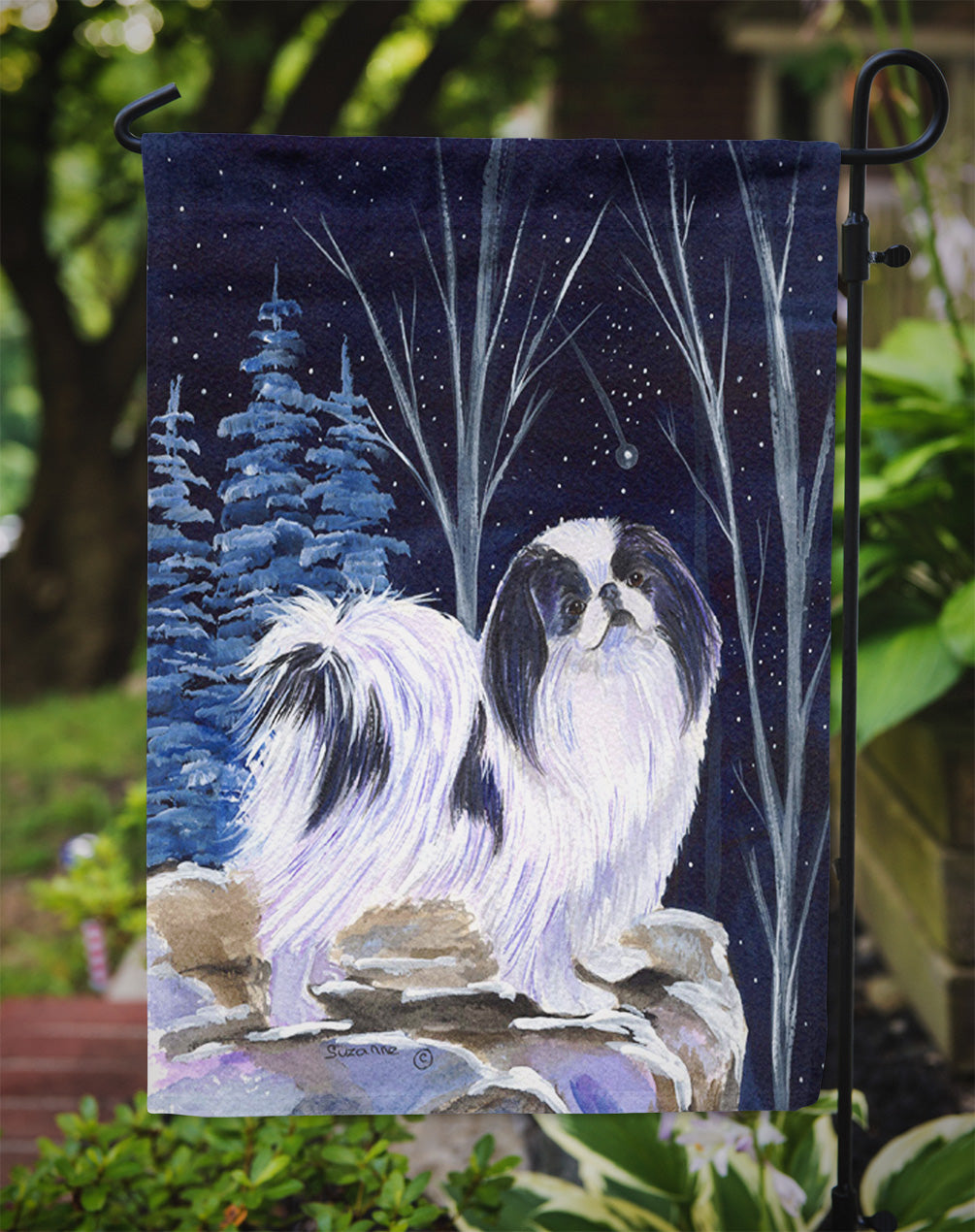 Starry Night Japanese Chin Flag Garden Size.