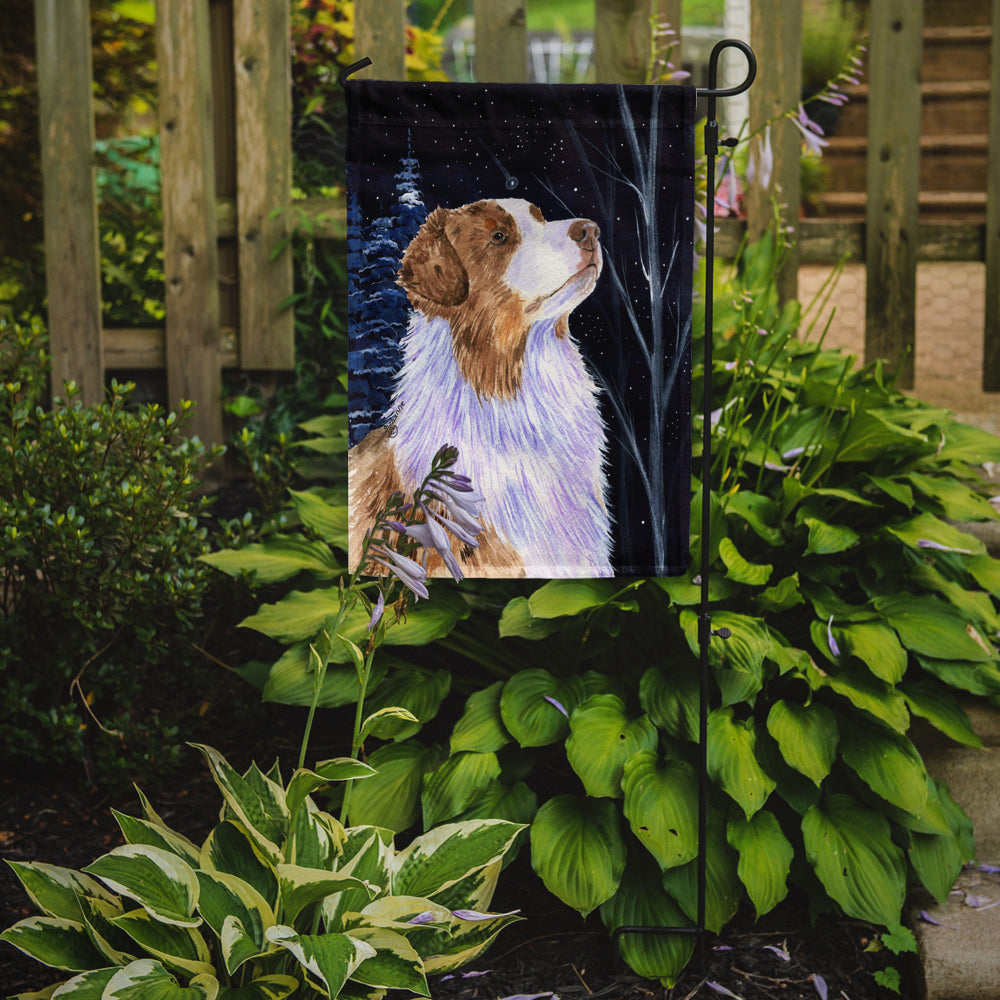 Starry Night Australian Shepherd Flag Garden Size.