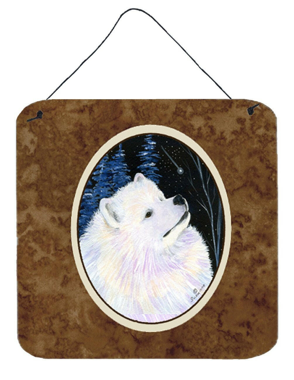 Starry Night Samoyed Aluminium Metal Wall or Door Hanging Prints by Caroline's Treasures