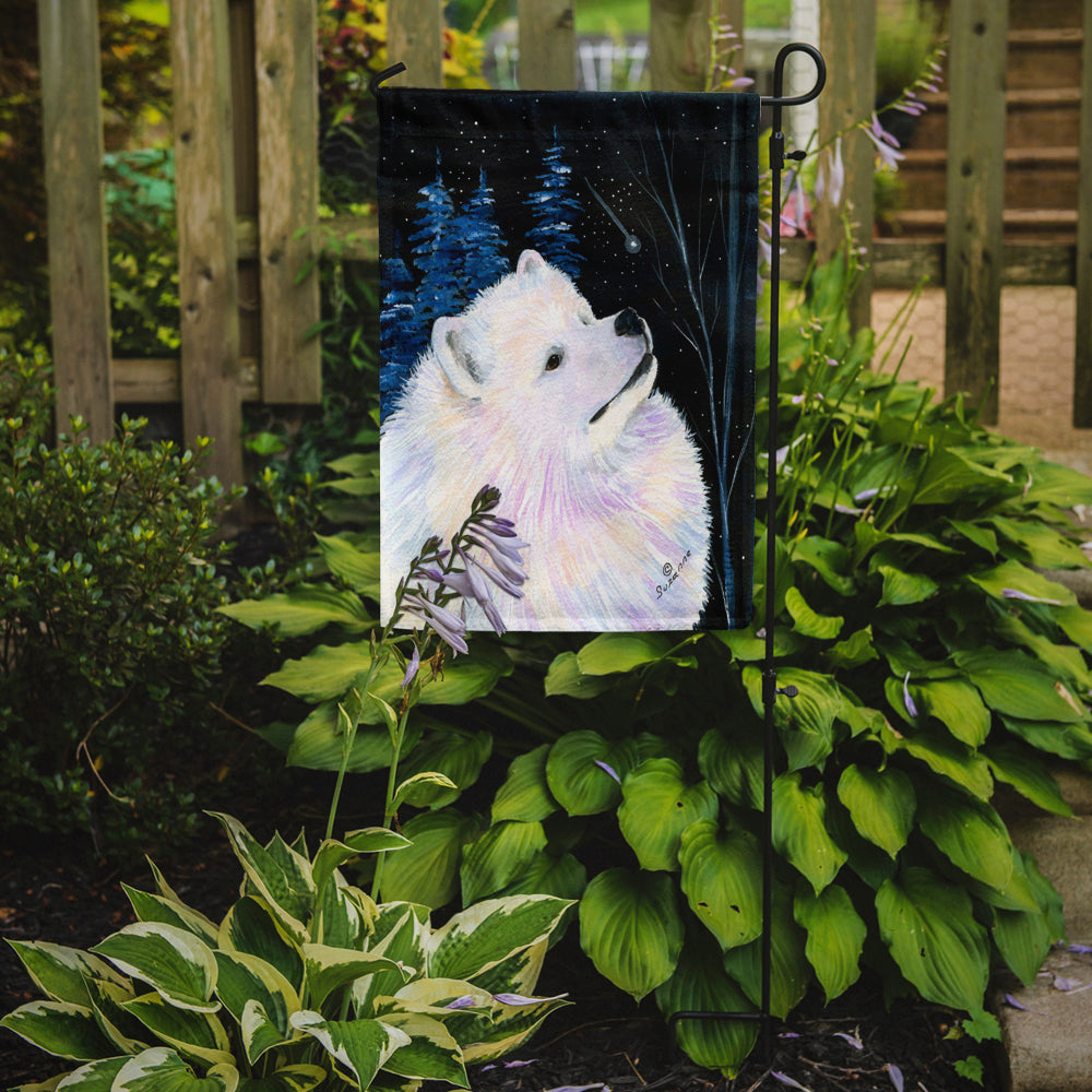 Starry Night Samoyed Flag Garden Size.