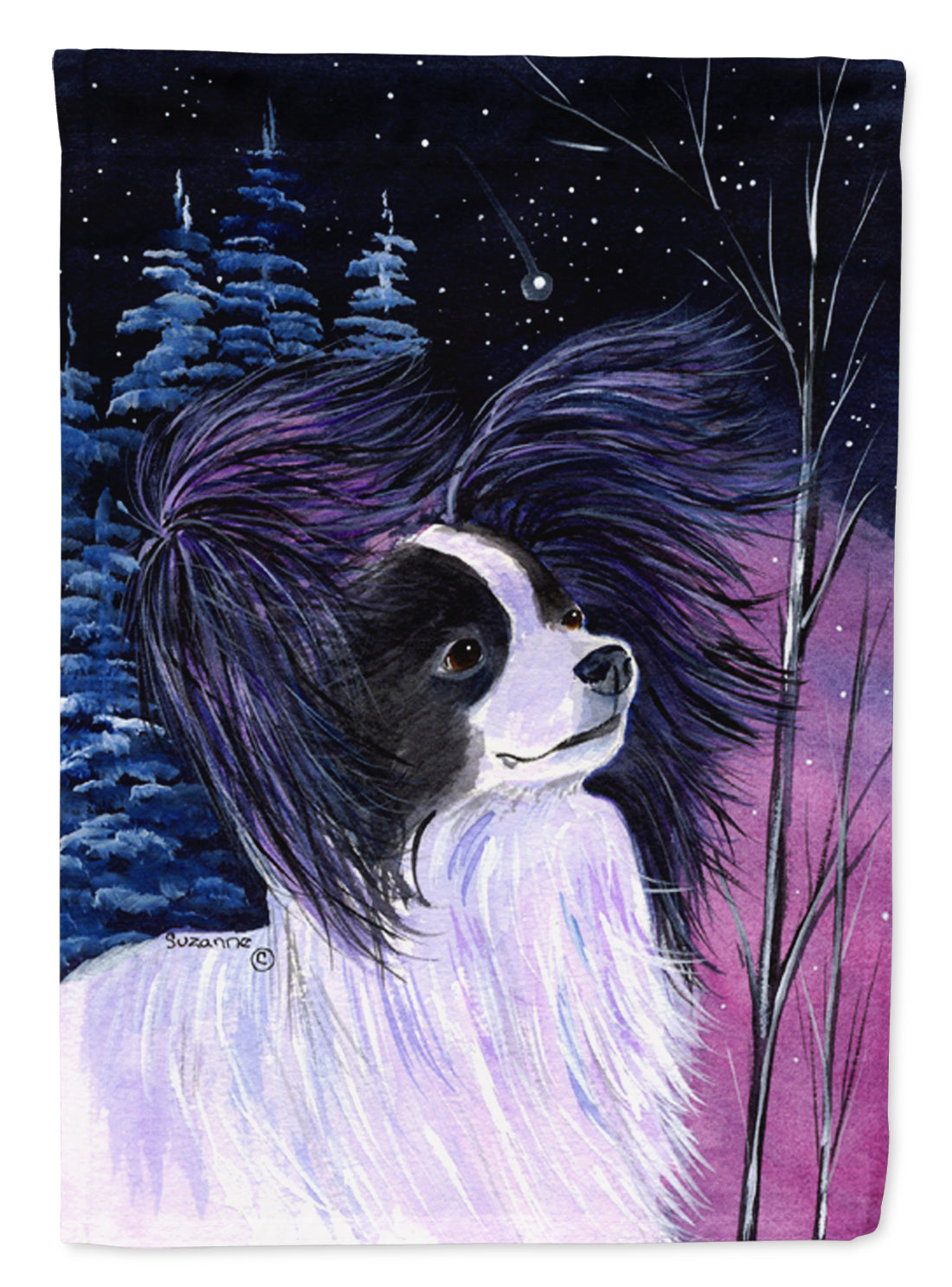 Starry Night Papillon Flag Garden Size.