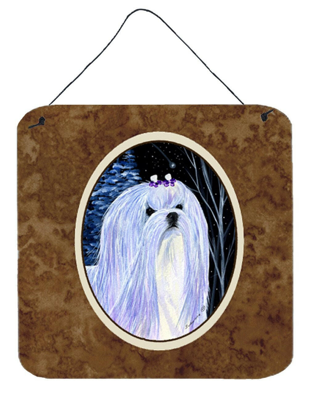 Starry Night Maltese Aluminium Metal Wall or Door Hanging Prints by Caroline's Treasures