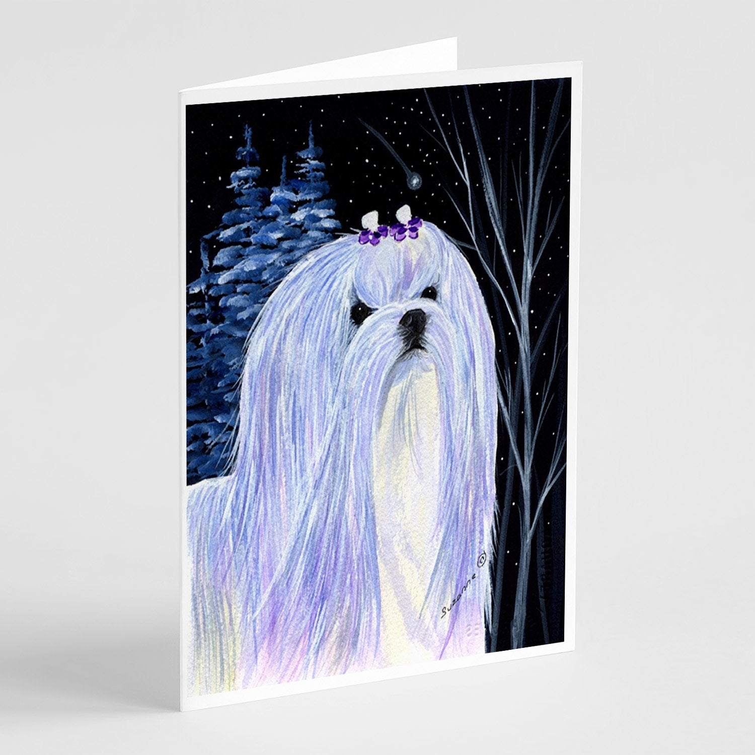 Buy this Starry Night Maltese Greeting Cards and Envelopes Pack of 8