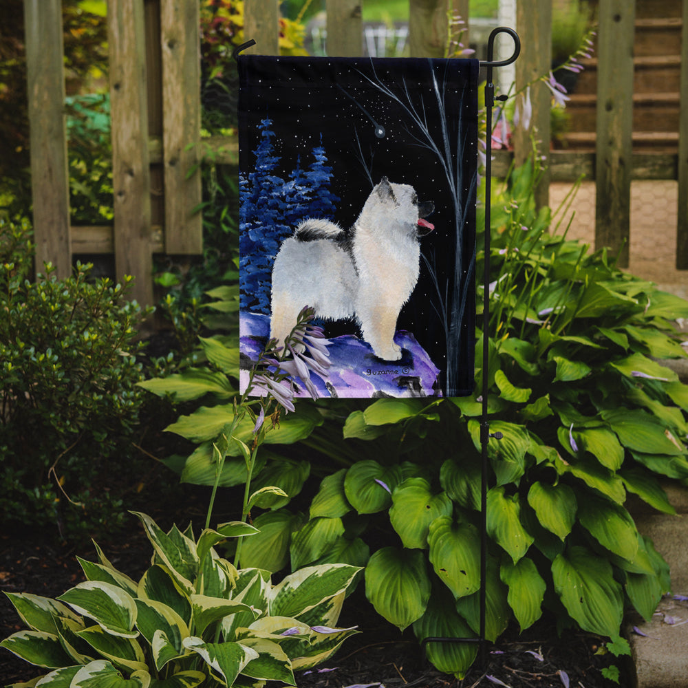 Starry Night Keeshond Flag Garden Size.