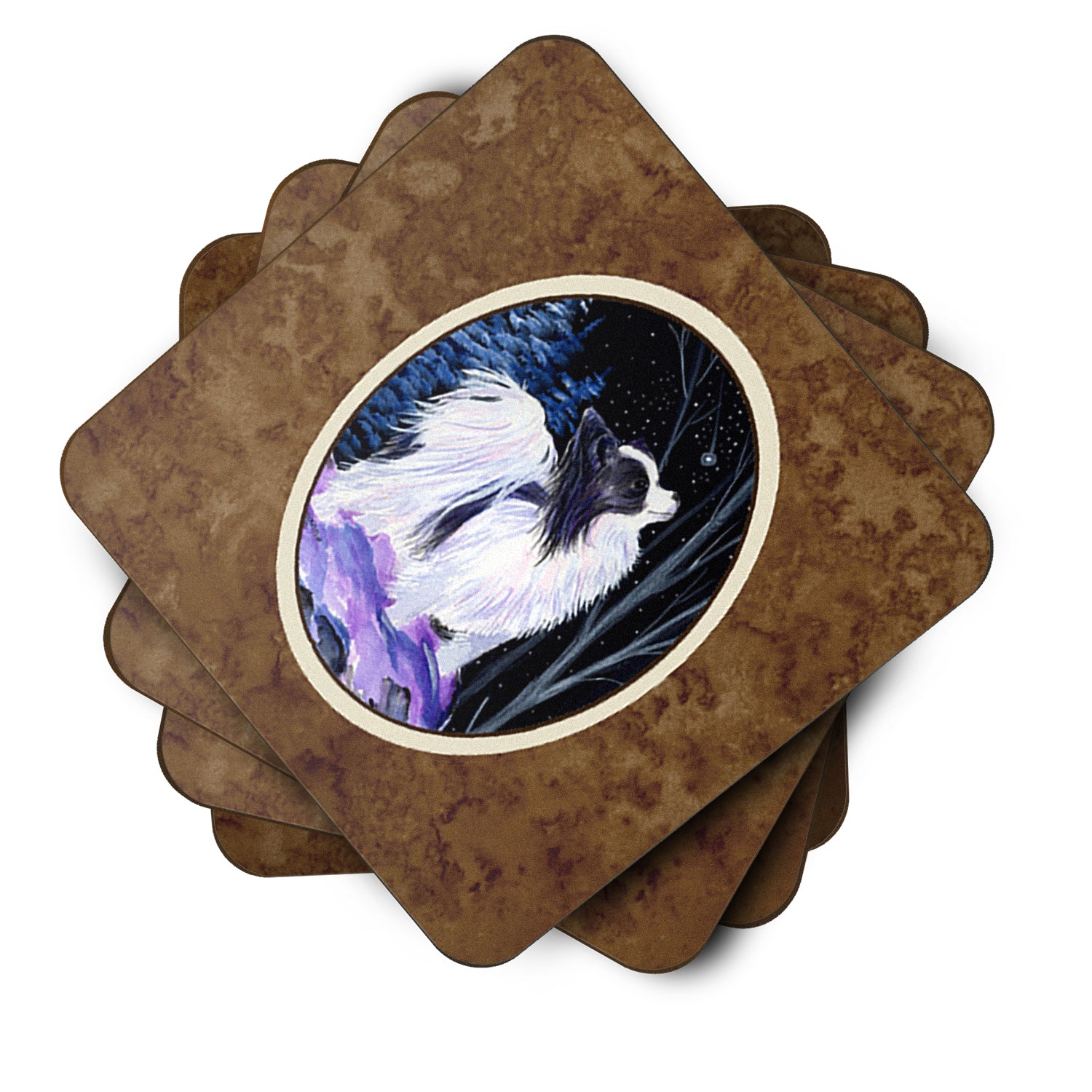 Starry Night Papillon Foam Coasters Set of 4 - the-store.com