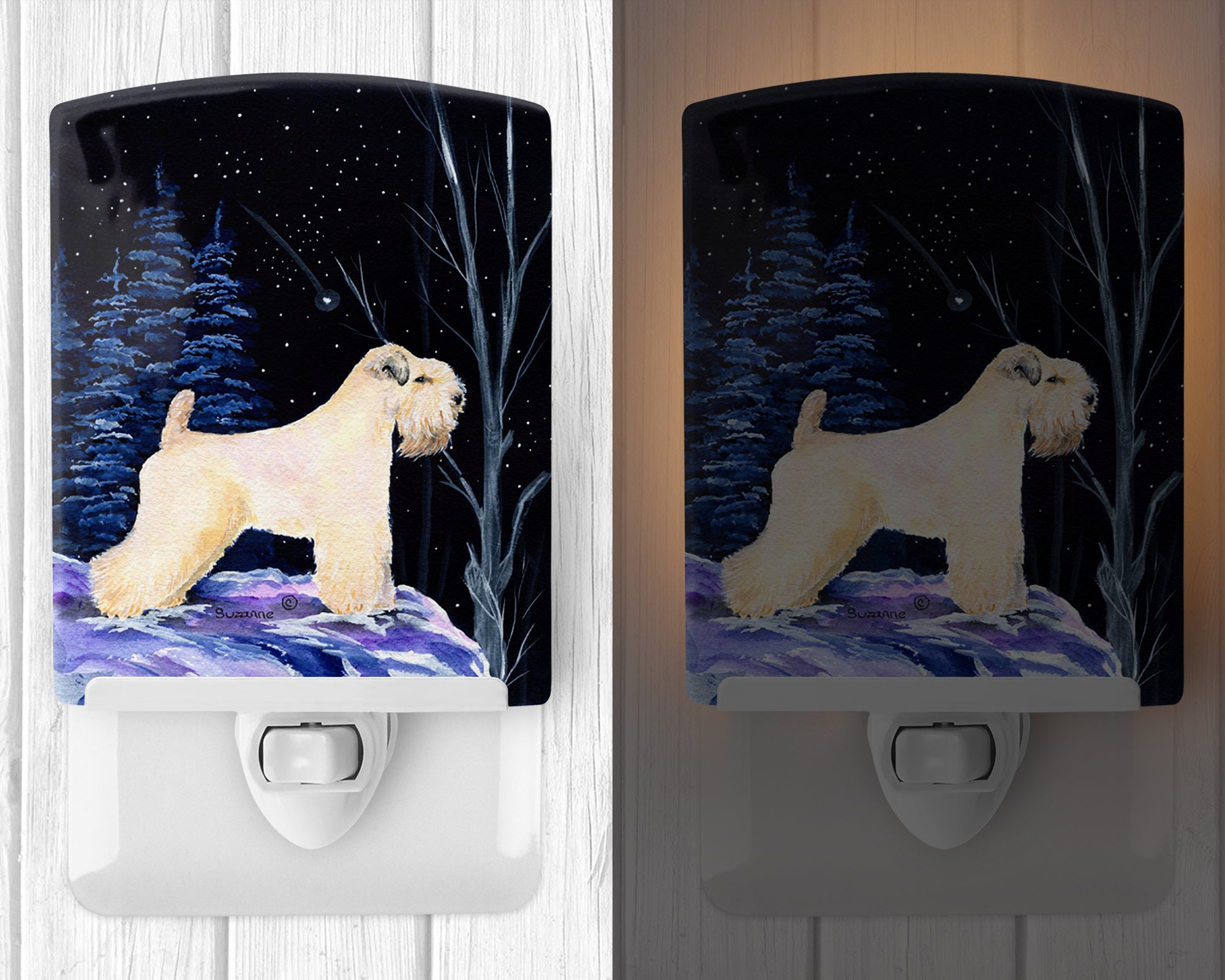 Starry Night Wheaten Terrier Soft Coated Ceramic Night Light SS8386CNL - the-store.com