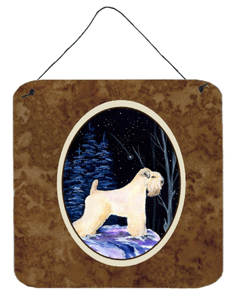 Starry Night Wheaten Terrier Soft Coated Wall or Door Hanging Prints by Caroline&#39;s Treasures