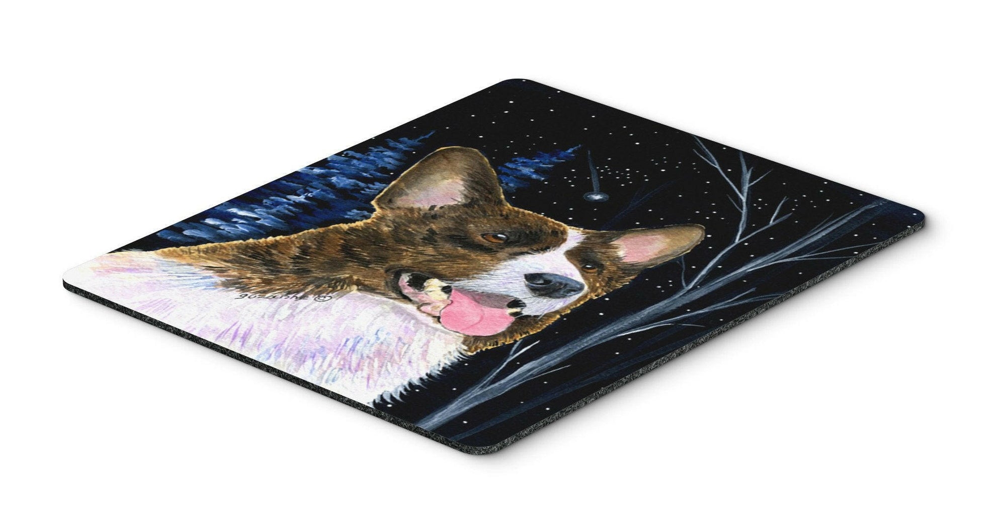 Starry Night Corgi Mouse Pad / Hot Pad / Trivet by Caroline's Treasures