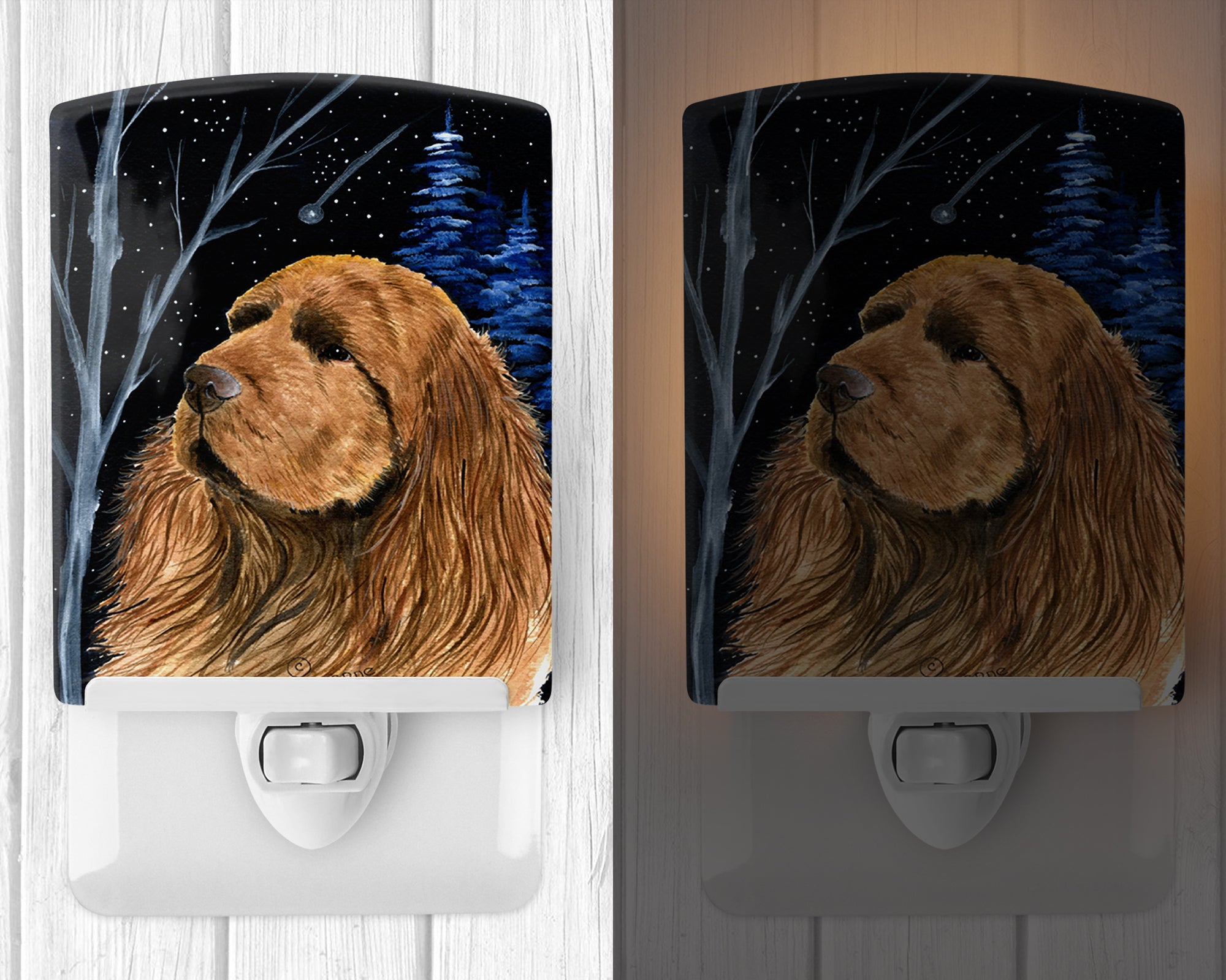 Starry Night Sussex Spaniel Ceramic Night Light SS8391CNL - the-store.com