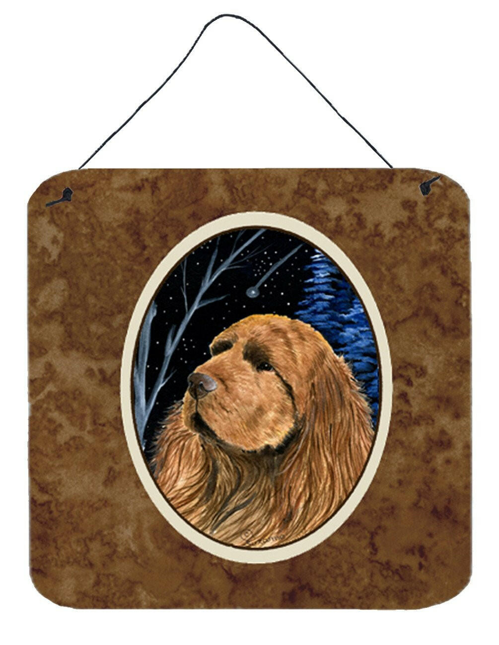 Starry Night Sussex Spaniel Aluminium Metal Wall or Door Hanging Prints by Caroline's Treasures