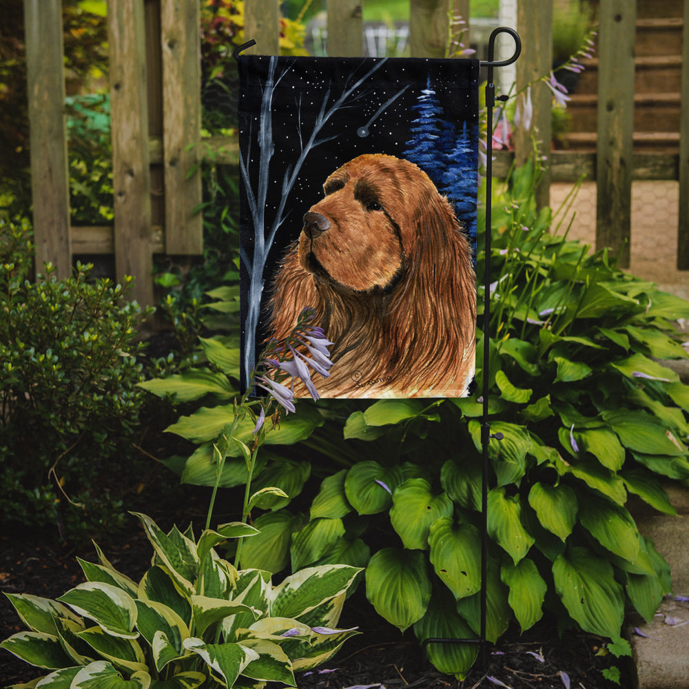 Starry Night Sussex Spaniel Flag Garden Size.