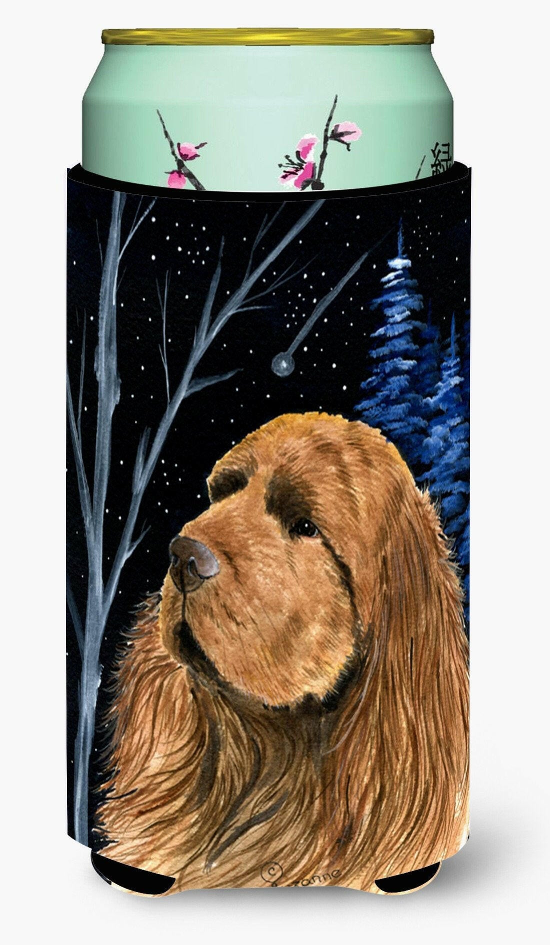 Starry Night Sussex Spaniel  Tall Boy Beverage Insulator Beverage Insulator Hugger by Caroline&#39;s Treasures