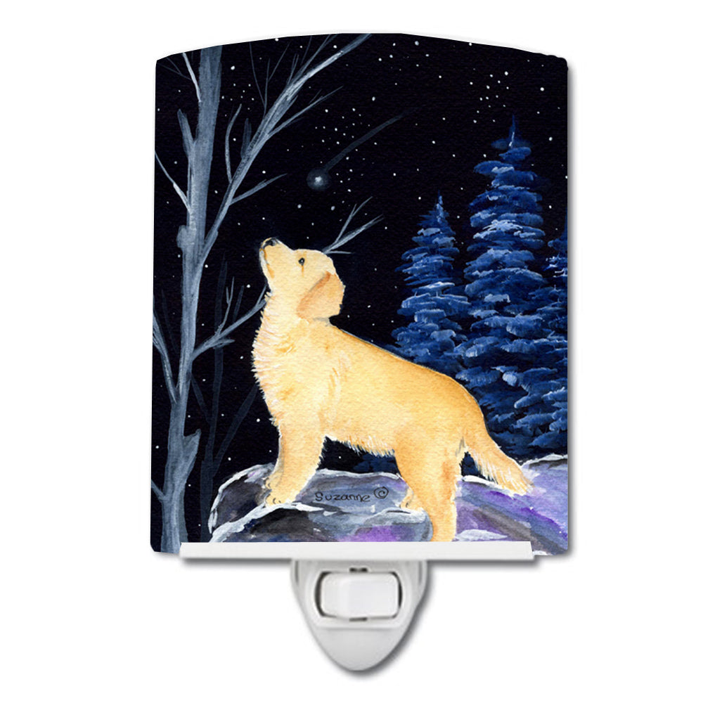 Starry Night Golden Retriever Ceramic Night Light SS8392CNL - the-store.com