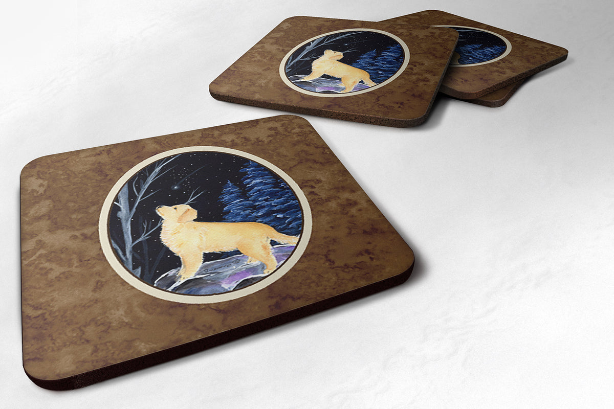 Starry Night Golden Retriever Foam Coasters Set of 4 - the-store.com