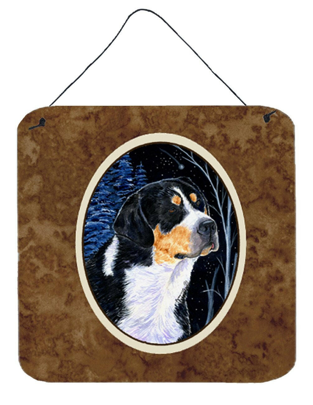 Starry Night Bernese Mountain Dog Aluminium Metal Wall or Door Hanging Prints by Caroline's Treasures