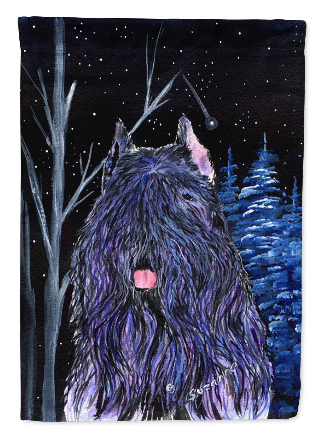 Starry Night Bouvier des Flandres Flag Canvas House Size  the-store.com.