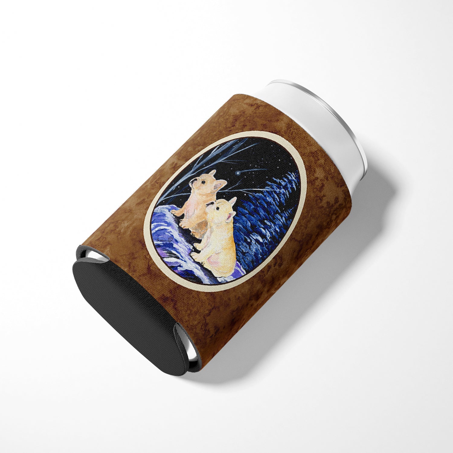 Starry Night French Bulldog Can or Bottle Beverage Insulator Hugger.