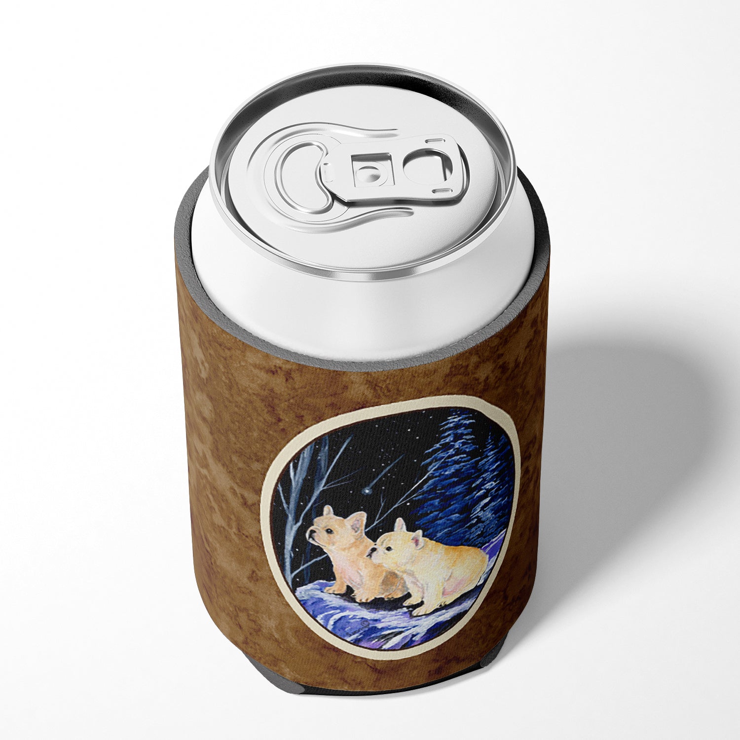 Starry Night French Bulldog Can or Bottle Beverage Insulator Hugger.