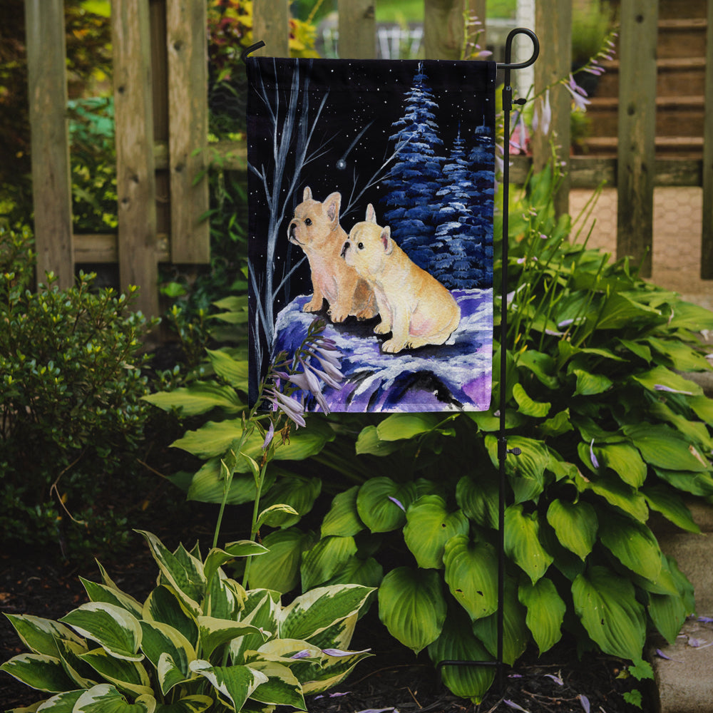 Starry Night French Bulldog Flag Garden Size.