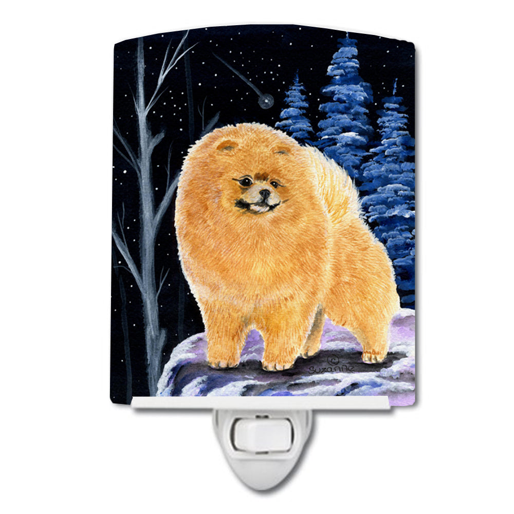 Starry Night Pomeranian Ceramic Night Light SS8396CNL - the-store.com