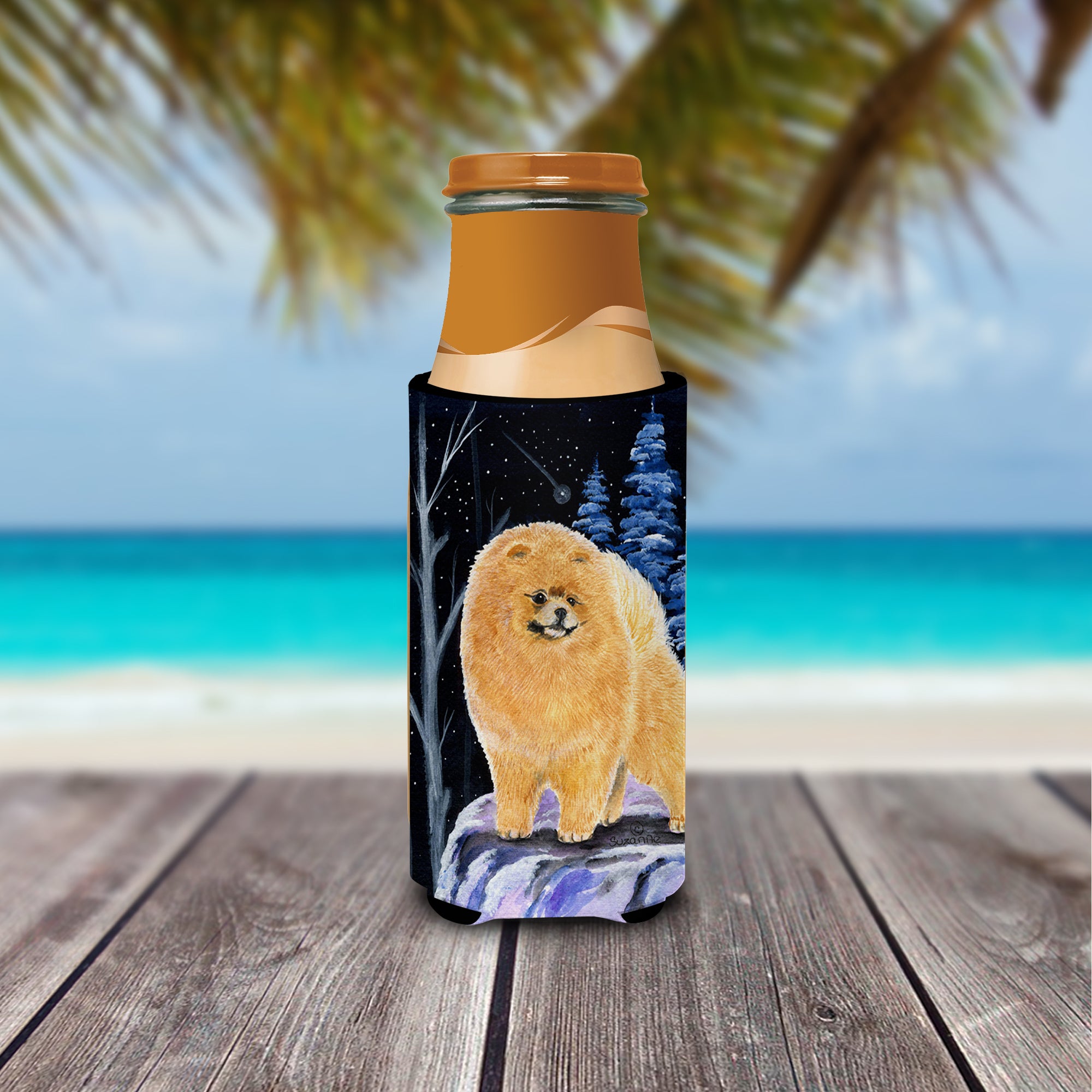 Starry Night Pomeranian Ultra Beverage Insulators for slim cans SS8396MUK.