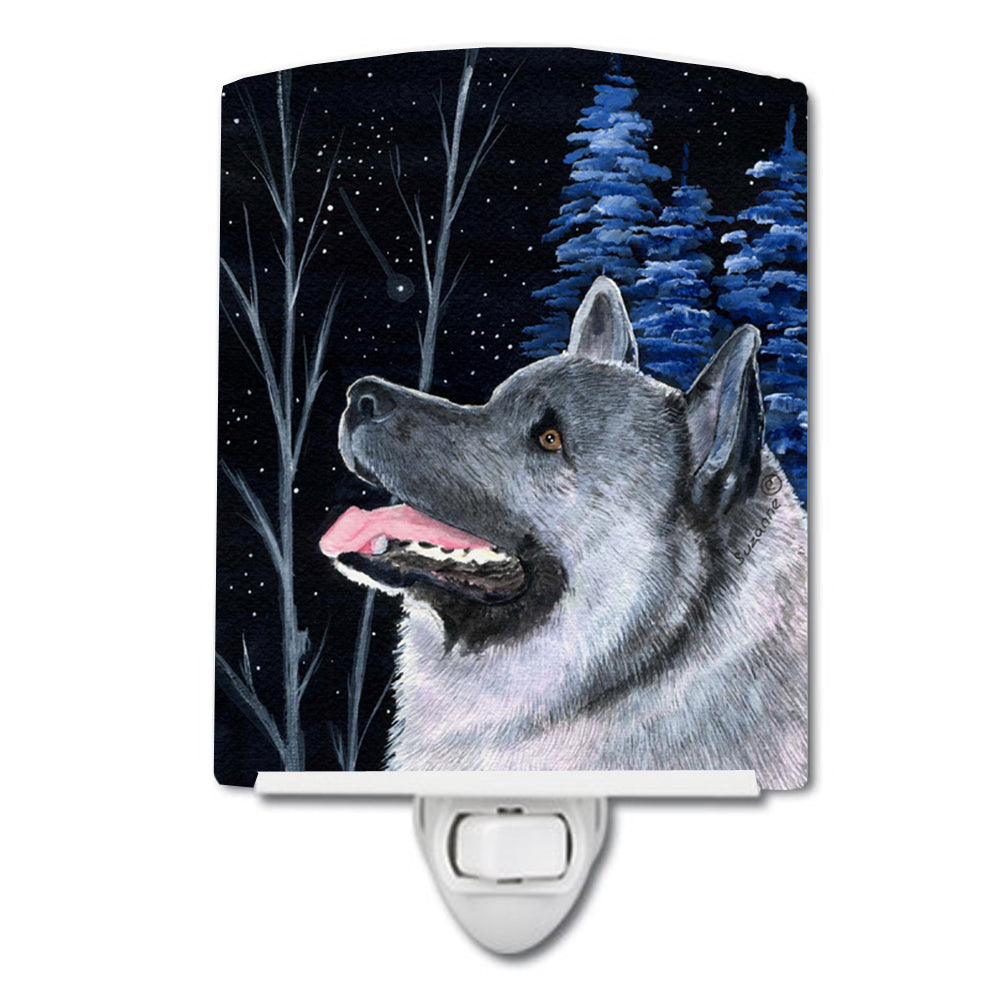 Starry Night Norwegian Elkhound Ceramic Night Light SS8398CNL - the-store.com