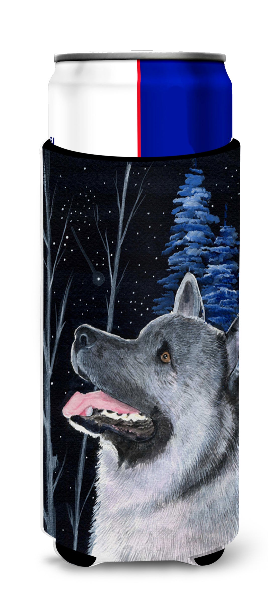 Starry Night Norwegian Elkhound Ultra Beverage Insulators for slim cans SS8398MUK.