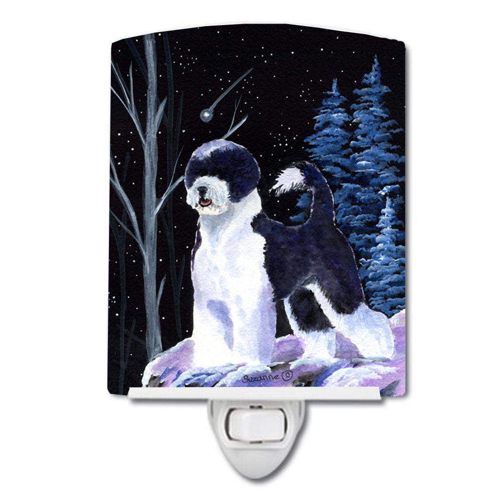 Starry Night Portuguese Water Dog Ceramic Night Light SS8399CNL - the-store.com