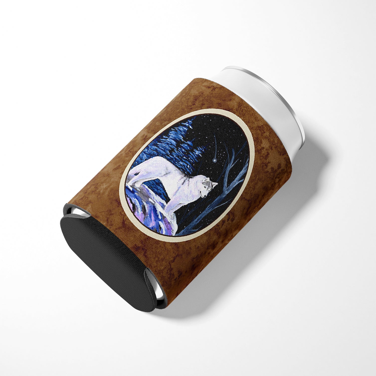 Starry Night Siberian Husky Can or Bottle Beverage Insulator Hugger.