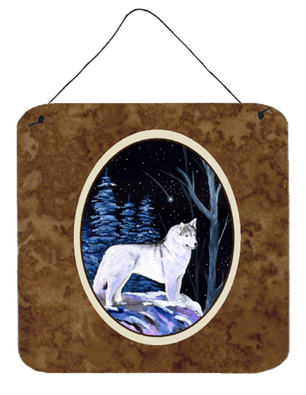 Starry Night Siberian Husky Aluminium Metal Wall or Door Hanging Prints by Caroline&#39;s Treasures