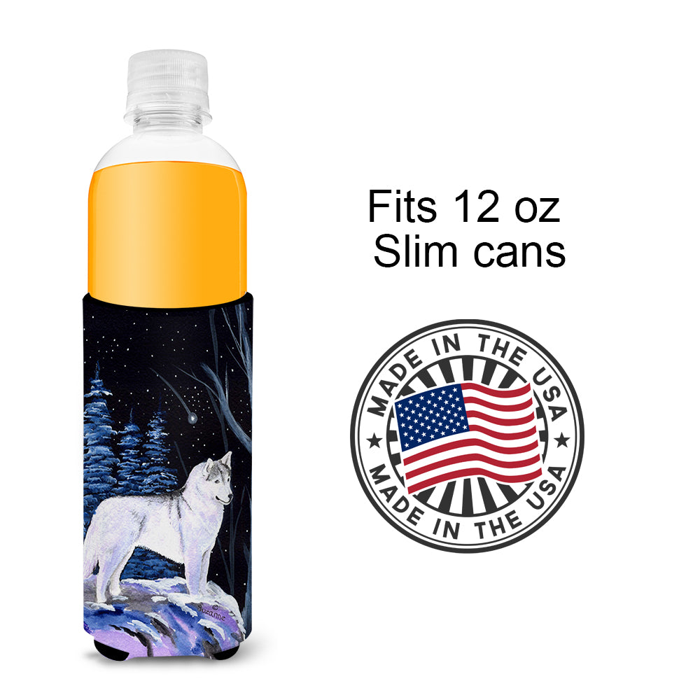 Starry Night Siberian Husky Ultra Beverage Insulators for slim cans SS8400MUK.
