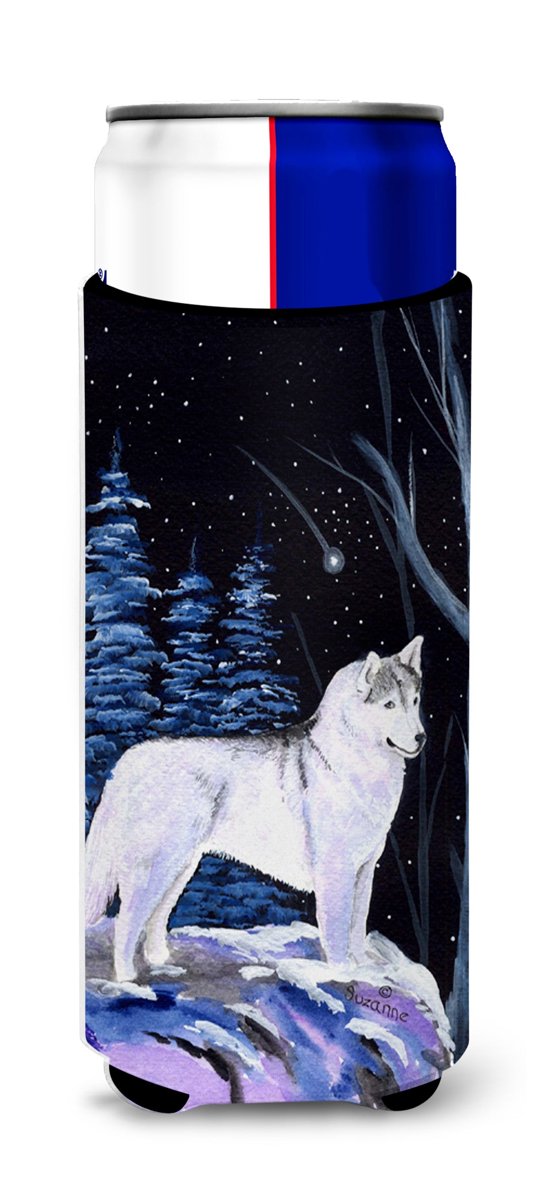 Starry Night Siberian Husky Ultra Beverage Insulators for slim cans SS8400MUK.