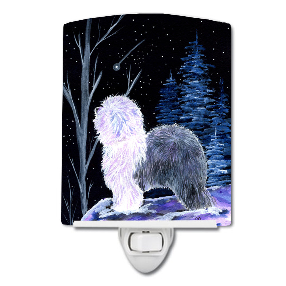 Starry Night Old English Sheepdog Ceramic Night Light SS8401CNL - the-store.com