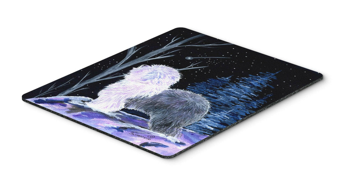 Starry Night Old English Sheepdog Mouse Pad / Hot Pad / Trivet by Caroline&#39;s Treasures