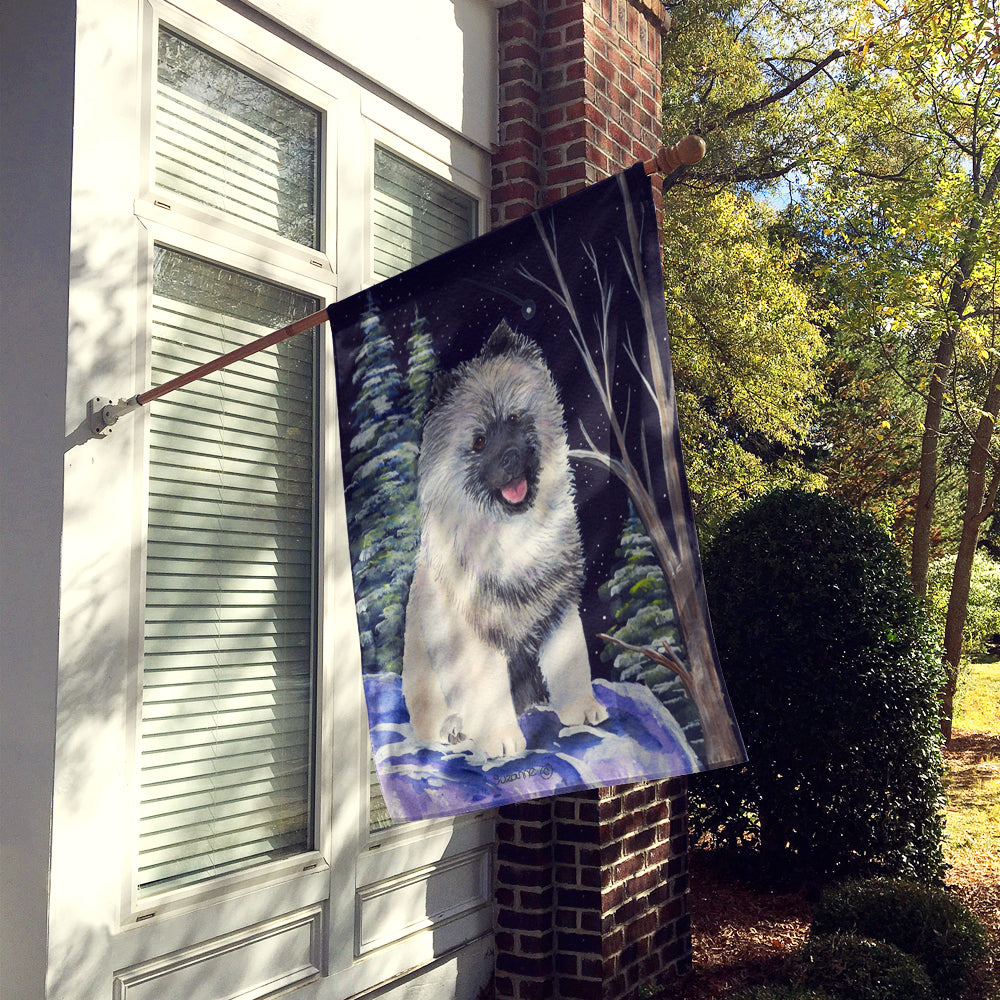 Starry Night Keeshond Flag Canvas House Size  the-store.com.