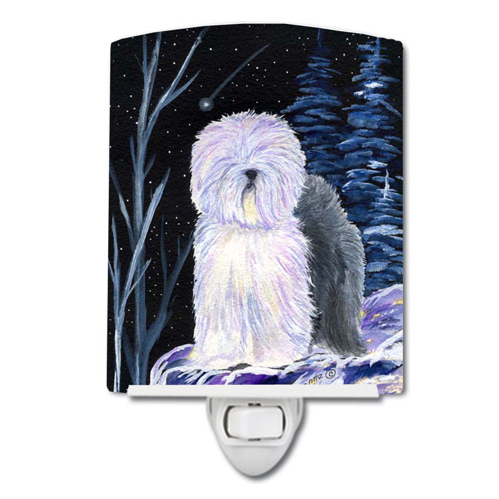 Starry Night Old English Sheepdog Ceramic Night Light SS8406CNL - the-store.com