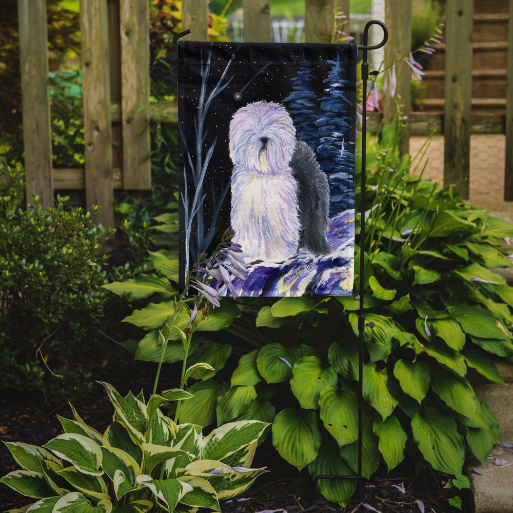 Starry Night Old English Sheepdog Flag Garden Size.